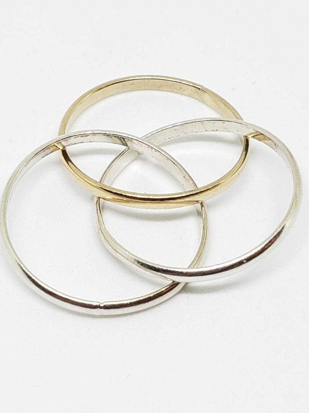 Set of 3 Sterling Silver 925 Interlocking Entwined Infinity Rings - Size 5 - Picture 1 of 10
